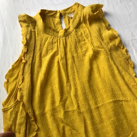 Anthropologie Maeve yellow ruffle tank - Picture 7 of 7